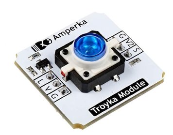 Світлодіодна кнопка Amper Troyka (Синя) AMP-B077-B фото