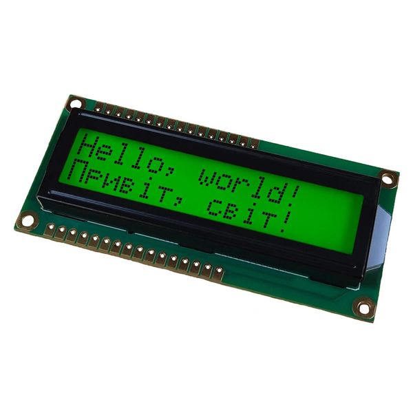Дисплей символьний Sinda LCD 16x2 (Чорним по зеленому) MIK-SN001-KG фото