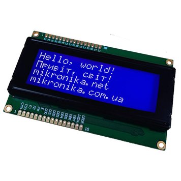 Дисплей символьний Sinda LCD 20x4 (Білим по синьому) MIK-SN002-WB фото