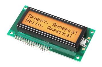 Дисплей символьний МЕЛТ LCD 16x2 (Чорним по бурштиновому) AMP-X100-FLA фото