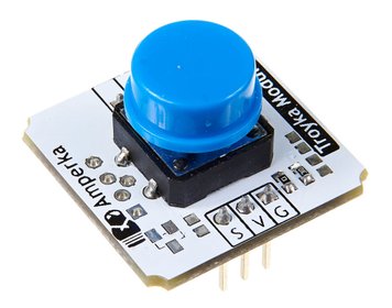Кнопка Amper Troyka (Синій ковпачок) AMP-B009 фото
