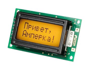 Дисплей символьний МЕЛТ LCD 8x2 (Чорним по бурштиновому) AMP-X147-FLA фото
