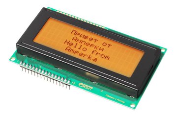 Дисплей символьний МЕЛТ LCD 20x4 (Чорним по бурштиновому) AMP-X101-FLA фото