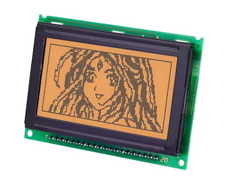 Дисплей графічний МЕЛТ LCD 128×64 (Чорним по бурштиновому) AMP-X102-FLA фото