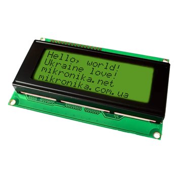 Дисплей символьний RobotDyn 20×4 (Чорним по зеленому) MIK-RD008-KG фото